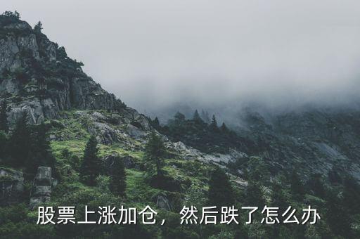 股票上漲加倉，然后跌了怎么辦