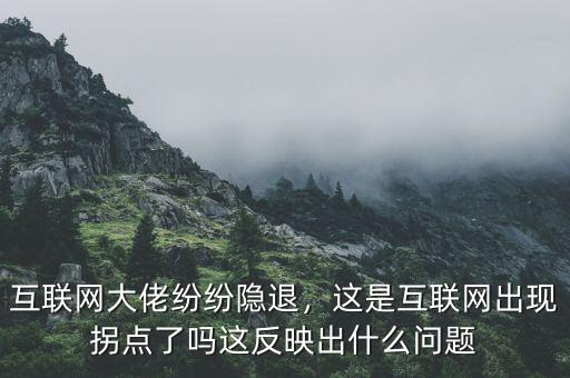 互聯(lián)網(wǎng)大佬紛紛隱退，這是互聯(lián)網(wǎng)出現(xiàn)拐點(diǎn)了嗎這反映出什么問題