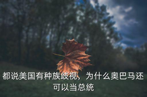都說美國(guó)有種族歧視，為什么奧巴馬還可以當(dāng)總統(tǒng)