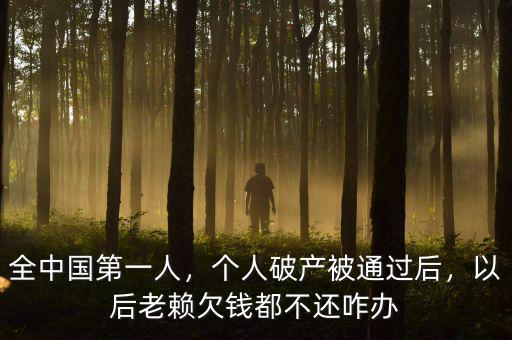 全中國(guó)第一人，個(gè)人破產(chǎn)被通過后，以后老賴欠錢都不還咋辦