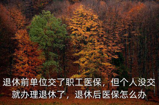 退休前單位交了職工醫(yī)保，但個人沒交就辦理退休了，退休后醫(yī)保怎么辦