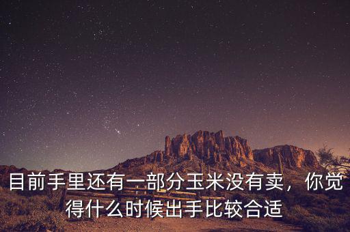 目前手里還有一部分玉米沒有賣，你覺得什么時候出手比較合適