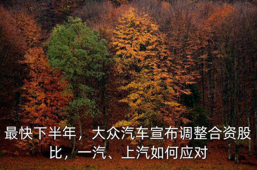 最快下半年，大眾汽車宣布調(diào)整合資股比，一汽、上汽如何應(yīng)對(duì)