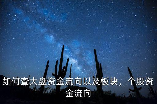 如何查大盤資金流向以及板塊，個(gè)股資金流向