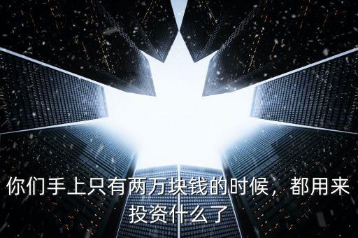 你們手上只有兩萬(wàn)塊錢(qián)的時(shí)候，都用來(lái)投資什么了