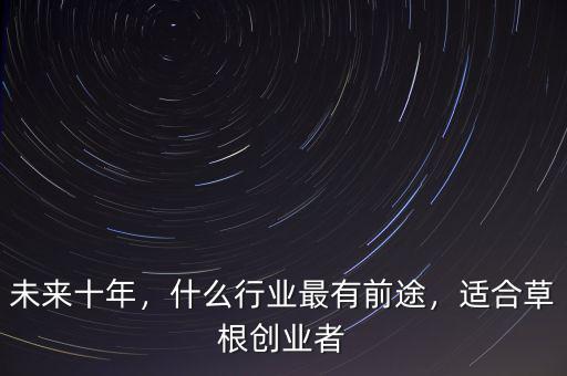 未來十年，什么行業(yè)最有前途，適合草根創(chuàng)業(yè)者
