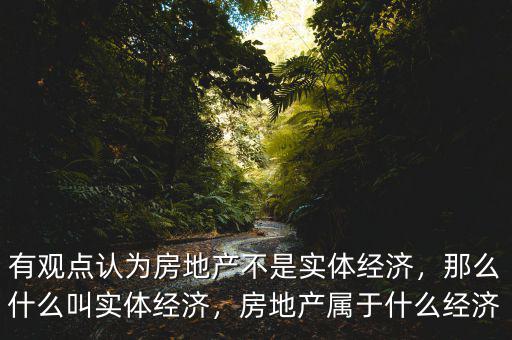 有觀點認為房地產(chǎn)不是實體經(jīng)濟，那么什么叫實體經(jīng)濟，房地產(chǎn)屬于什么經(jīng)濟