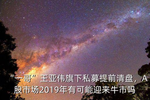 “一哥”王亞偉旗下私募提前清盤，A股市場2019年有可能迎來牛市嗎
