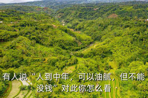 有人說(shuō)“人到中年，可以油膩，但不能沒(méi)錢(qián)”對(duì)此你怎么看