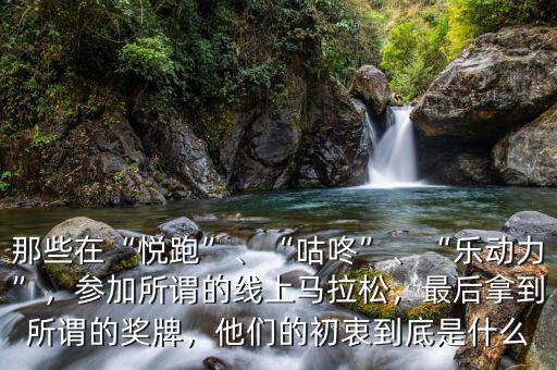 那些在“悅跑”、“咕咚”、“樂動力”，參加所謂的線上馬拉松，最后拿到所謂的獎牌，他們的初衷到底是什么