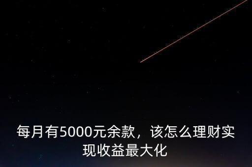 每月有5000元余款，該怎么理財實現(xiàn)收益最大化