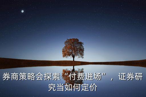 券商策略會(huì)探索“付費(fèi)進(jìn)場(chǎng)”，證券研究當(dāng)如何定價(jià)