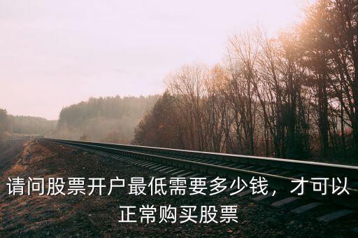 請(qǐng)問(wèn)股票開(kāi)戶最低需要多少錢，才可以正常購(gòu)買股票