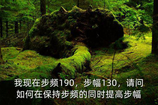 我現(xiàn)在步頻190，步幅130，請問如何在保持步頻的同時提高步幅