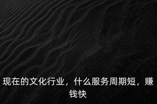 現(xiàn)在的文化行業(yè)，什么服務(wù)周期短，賺錢快