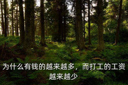 為什么有錢(qián)的越來(lái)越多，而打工的工資越來(lái)越少
