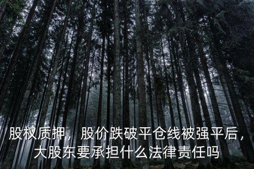 股權質(zhì)押，股價跌破平倉線被強平后，大股東要承擔什么法律責任嗎