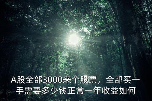 A股全部3000來個股票，全部買一手需要多少錢正常一年收益如何