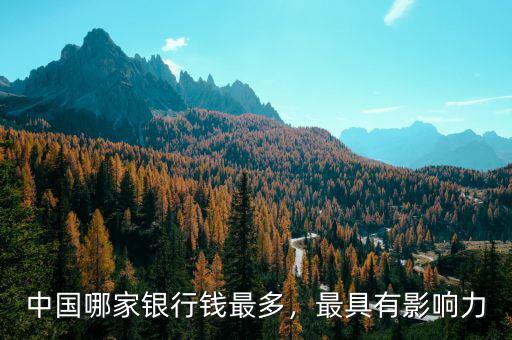 中國哪家銀行錢最多，最具有影響力