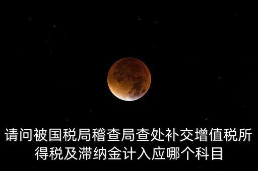 請(qǐng)問被國稅局稽查局查處補(bǔ)交增值稅所得稅及滯納金計(jì)入應(yīng)哪個(gè)科目