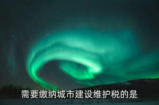 城市維護(hù)建設(shè)稅什么行業(yè)報(bào)，需要繳納城市建設(shè)維護(hù)稅的是