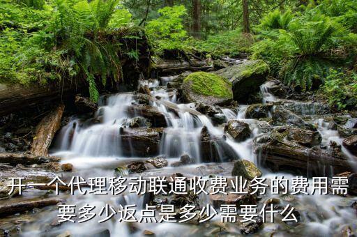 開一個代理移動聯通收費業(yè)務的費用需要多少返點是多少需要什么
