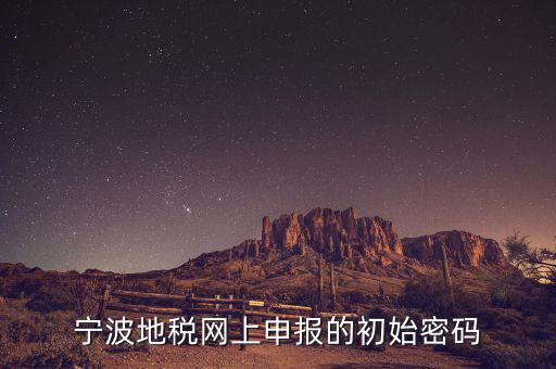 寧波地稅網(wǎng)頁(yè)版改密碼是什么，寧波地稅網(wǎng)上申報(bào)的初始密碼