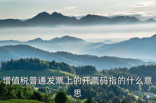 什么是發(fā)票稅控碼，增值稅普通發(fā)票上的開票碼指的什么意思