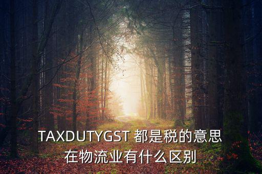 ttps稅是什么，TAXDUTYGST 都是稅的意思在物流業(yè)有什么區(qū)別