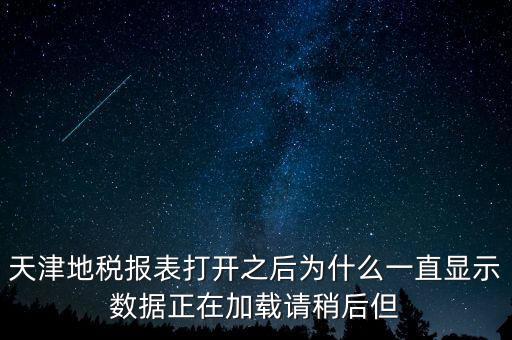 天津地稅報(bào)表打開(kāi)之后為什么一直顯示數(shù)據(jù)正在加載請(qǐng)稍后但