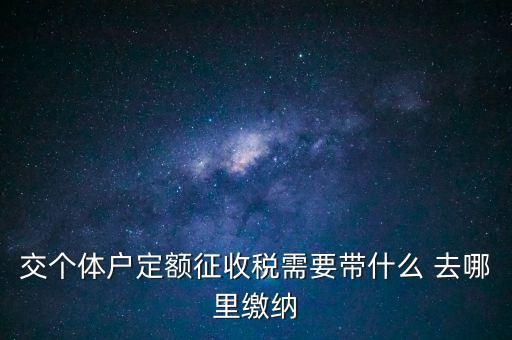 交個(gè)體戶(hù)定額征收稅需要帶什么 去哪里繳納