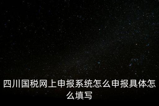 四川國稅網上申報系統(tǒng)怎么申報具體怎么填寫