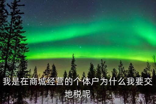 個(gè)體戶為什么要交地稅，我是在商城經(jīng)營的個(gè)體戶為什么我要交地稅呢