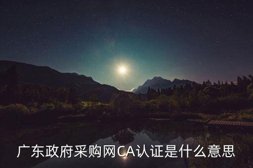 ca認(rèn)證是什么意思，廣東政府采購網(wǎng)CA認(rèn)證是什么意思