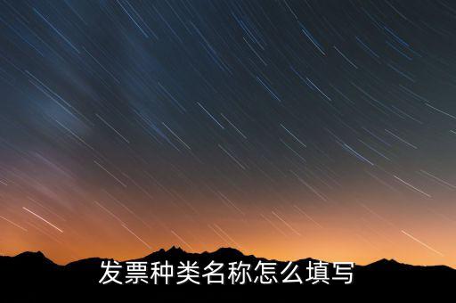 發(fā)票票種是填什么，發(fā)票類型號(hào)是什么啊