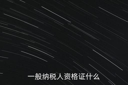 一般納稅人證是什么，請問一般納稅人應有什么證