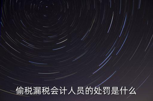偷稅漏稅會計(jì)人員的處罰是什么