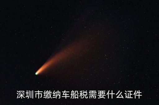 深圳交車船稅要帶什么資料，深圳市繳納車船稅需要什么證件