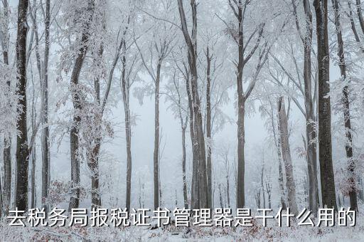 地稅證書管理網(wǎng)是什么，去稅務(wù)局報(bào)稅證書管理器是干什么用的