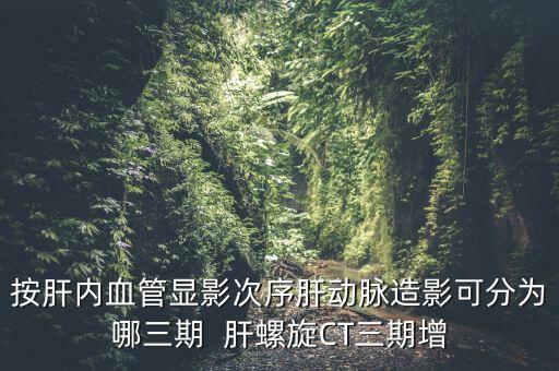 為什么要做三期增強，按肝內(nèi)血管顯影次序肝動脈造影可分為哪三期  肝螺旋CT三期增