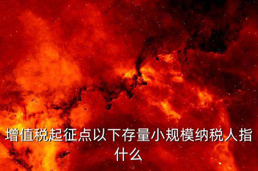 什么叫存量一般納稅人，什么是存量稅