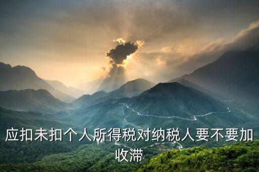 什么是應(yīng)扣未扣個(gè)人稅，應(yīng)扣未扣個(gè)人所得稅處罰
