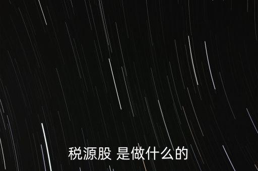 稅源管理二股什么意思，稅源股 是做什么的