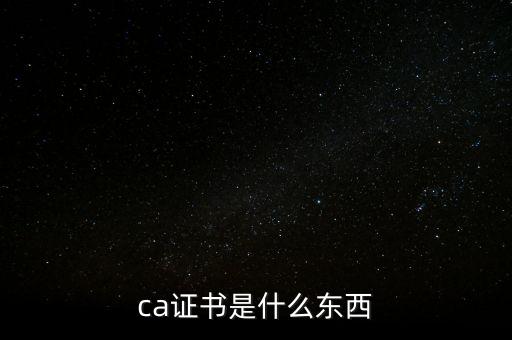 ca證書(shū)是什么東西
