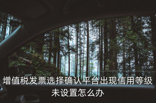 增值稅發(fā)票選擇確認平臺出現(xiàn)信用等級未設(shè)置怎么辦