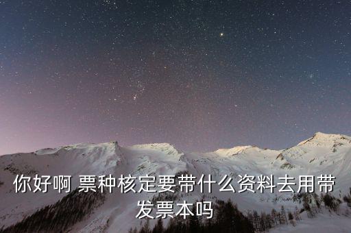 核票種要帶什么資料，你好啊 票種核定要帶什么資料去用帶發(fā)票本嗎