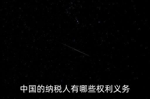 中國的納稅人有哪些權(quán)利義務