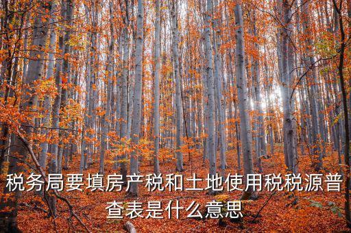 國稅局普查什么意思，最近稅務(wù)普查是什么