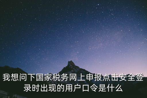 我想問下國家稅務(wù)網(wǎng)上申報(bào)點(diǎn)擊安全登錄時出現(xiàn)的用戶口令是什么