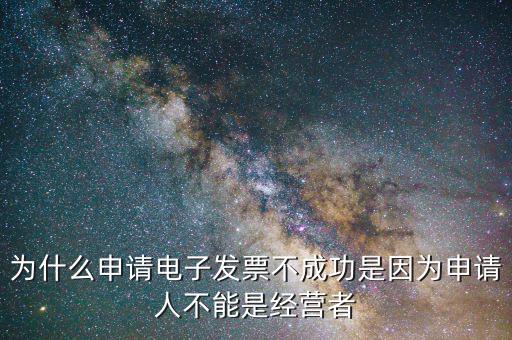 為什么申請電子發(fā)票不成功是因為申請人不能是經營者